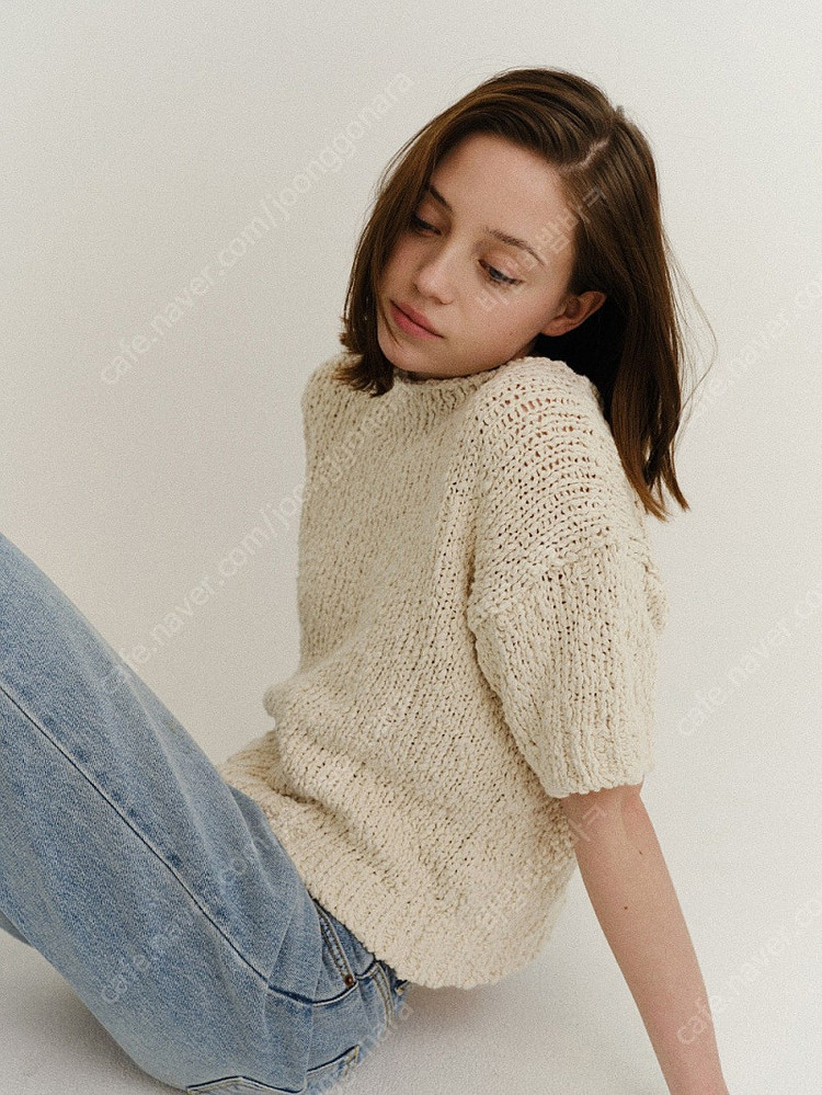 공드린 캔디 코튼 니트 크림색상 이미지