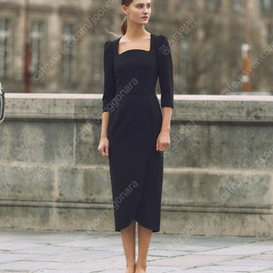 비에이유 바이 브라이드앤유 AMELIA Square neck tulip-skirt dress 블랙 2사이즈