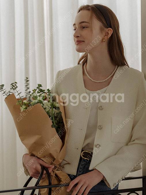 틸아이다이 브이넥 트위드 아이보리--0