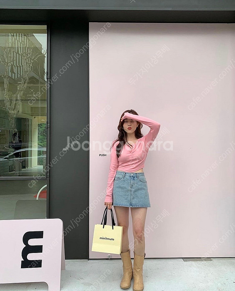 오버듀플레어 데님스커트 90s mini denim sk...--7
