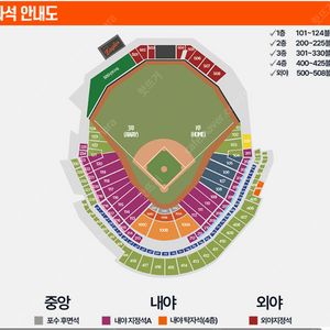 (최저가) 6월 11일 (수) 한화vs두산 1루 1층 내야지정석B 및 외야 2&4&6연석 양도합니다.