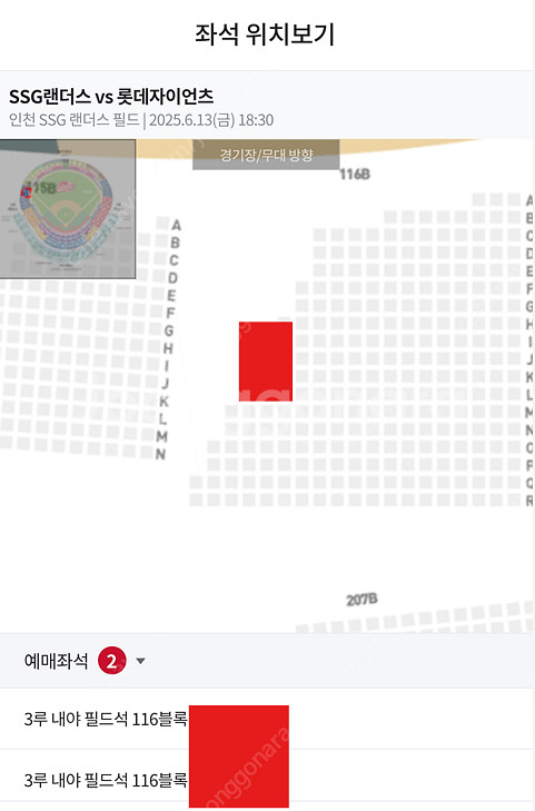 [3루, 원정응원] SSG랜더스 롯데자이언츠 6/13(...--2