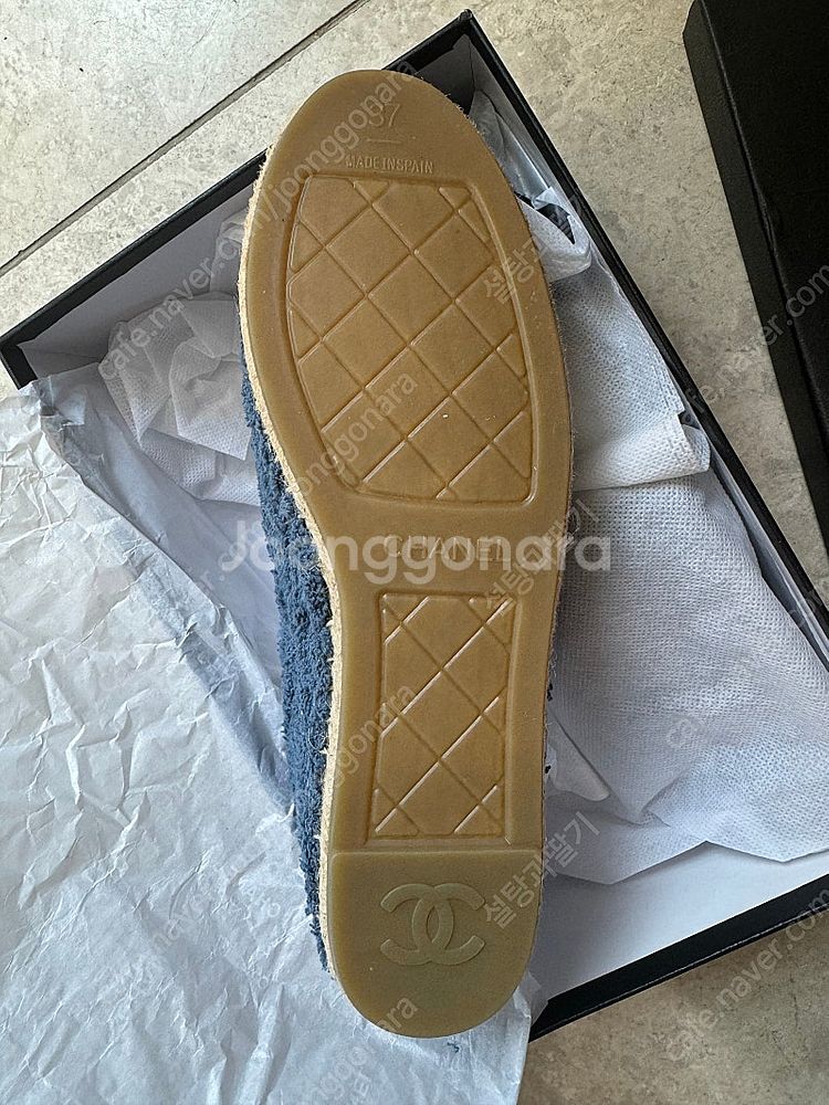 샤넬 에스파듀 부클 블루 37(240)--3