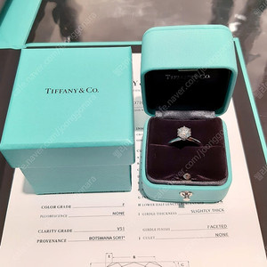 티파니 1캐럿 다이아 반지 1.17ct F VS1 3EX컷