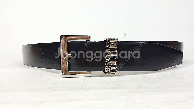 베르사체 실버메탈 버클 레터링 링 남성 유광가죽 벨트 ...--0