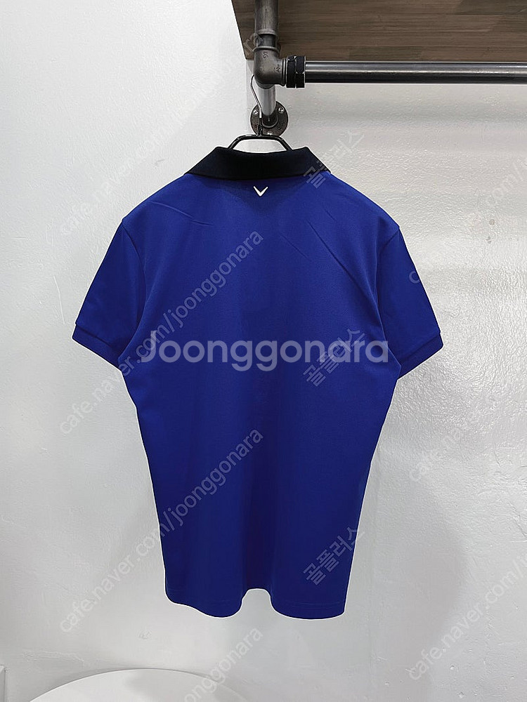 (95) 캘러웨이 블루 배색 남성 반팔 카라넥 골프티셔...--2