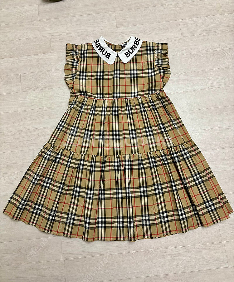 버버리 키즈 카라 로고 프린트 프릴 캉캉 원피스160--0