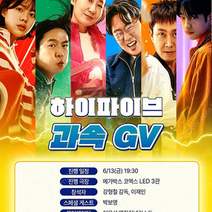 영화 하이파이브 GV - 6/13 메가박스 코엑스 1석