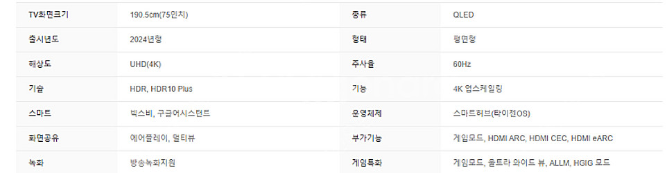 [미개봉] 삼성 스마트 TV 75형 KQ75QD68AF...--4
