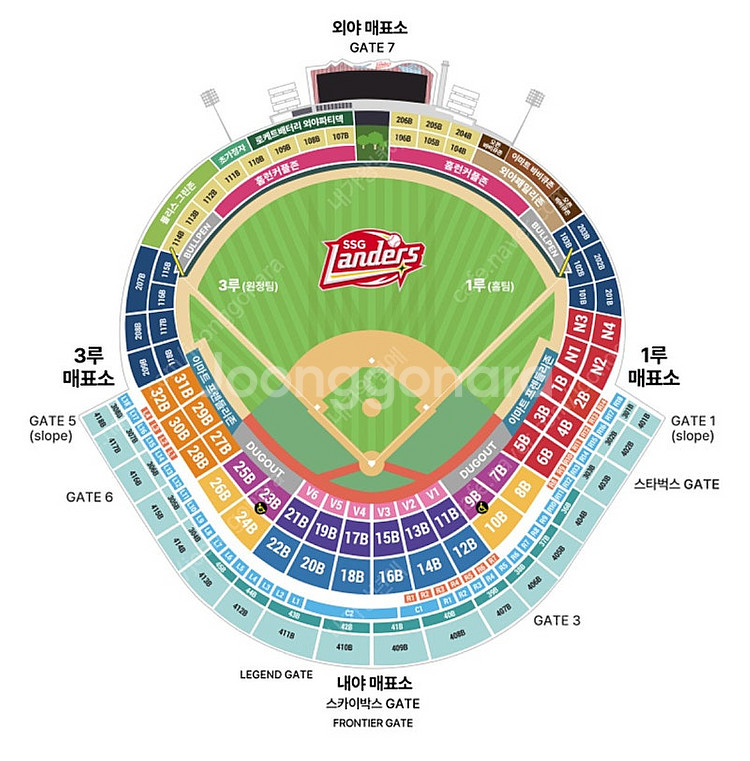 6/14(토) SSG vs 롯데 3루 외야필드석 113...--0