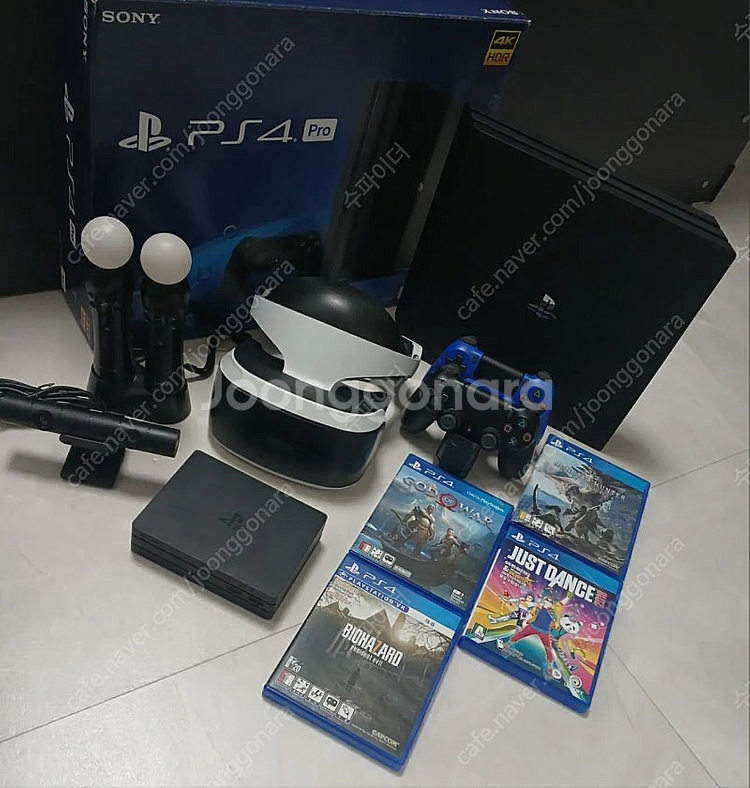PS4 프로 풀박스 VR풀세트.게임4개.듀얼쇼크2개--0