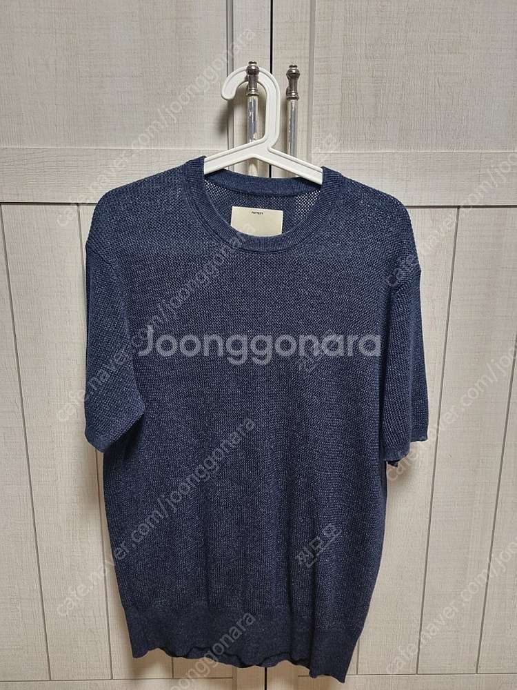 포터리 숏슬리브 크로쉐니트 멜란지네이비 1사이즈(1회착...--0