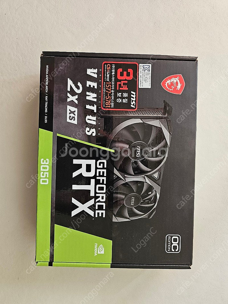 그래픽카드 MSI 지포스 RTX3050 벤투스 (미개봉...--0