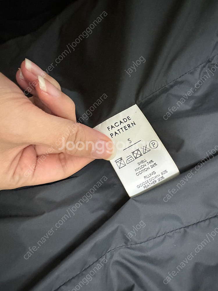파사드패턴 구스다운 롱패딩 블랙 s size--1