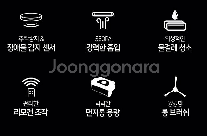 로봇청소기 에코봇 리모컨기능 스마트센서 로봇청소기 물걸...--3