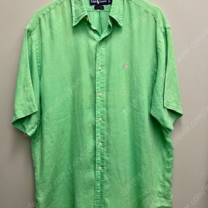 (XL~2XL)POLO 폴로랄프로렌 그린 린넨 반팔셔츠 폴로셔츠