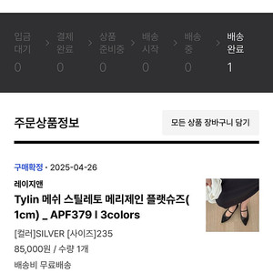 레이지앤 메쉬 스틸레토 메리제인 플랫슈즈