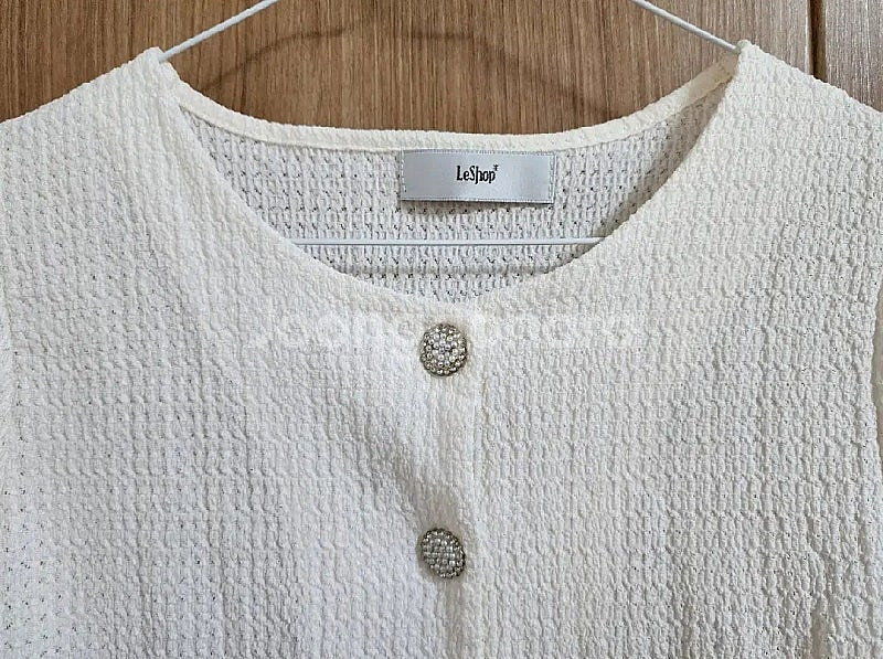 (F)여성 르샵 밑단 프릴 퍼프소매 반팔 블라우스--1