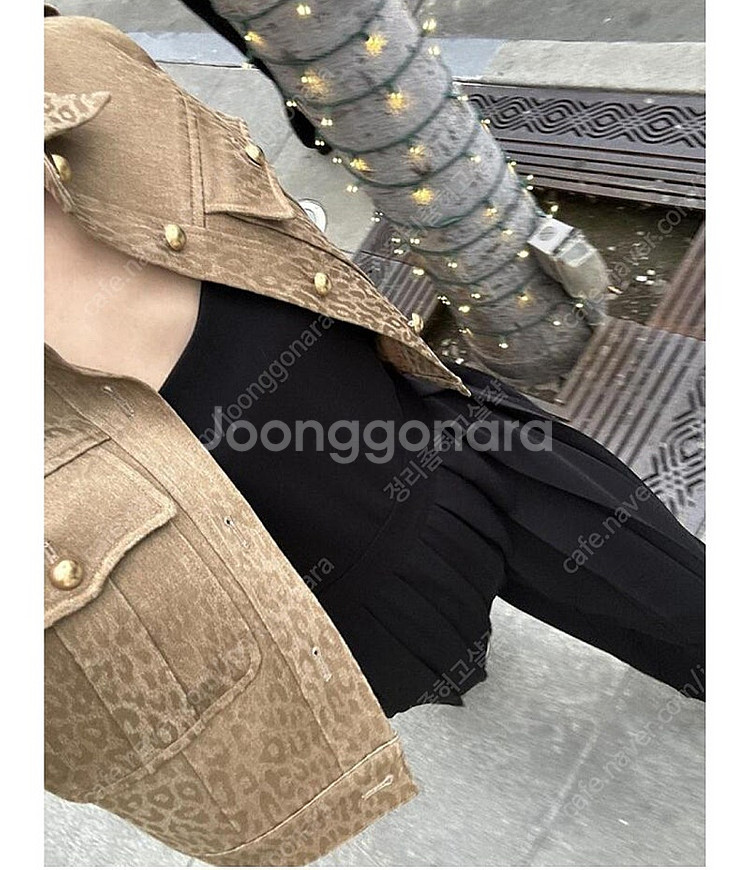 더로랑 레오파드 코튼 자켓 s 딥베이지--5