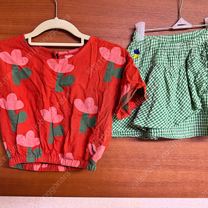 (중고상품, 정품) 보보쇼즈 sea flower 블라우스 & 스커트 set