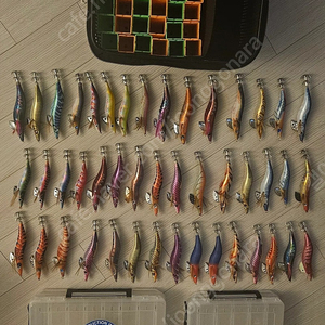 무늬오징어 캐스팅 에기 45개 5만원, 해동 에기케이스 가방(HB-51-03) 3만원, 총 8만원에 정리합니다.