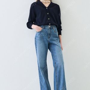 25신상 랑방컬렉션 크리스탈 와이드 데님 팬츠 한섬