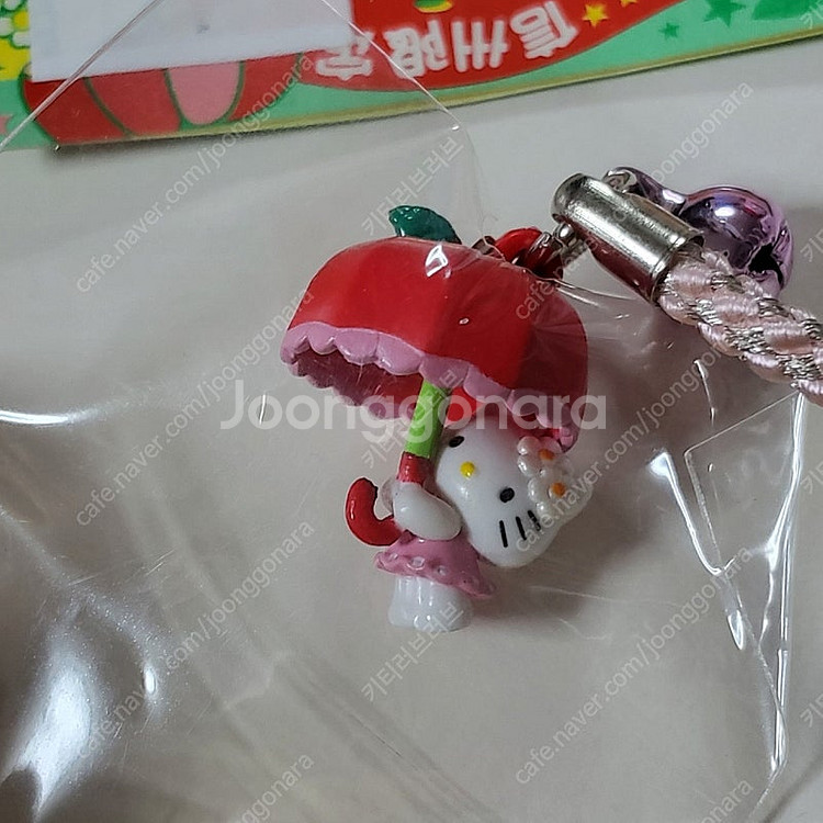 헬로키티 신슈 한정 사과 우산 키티 스트랩 고전 키티 ...--2