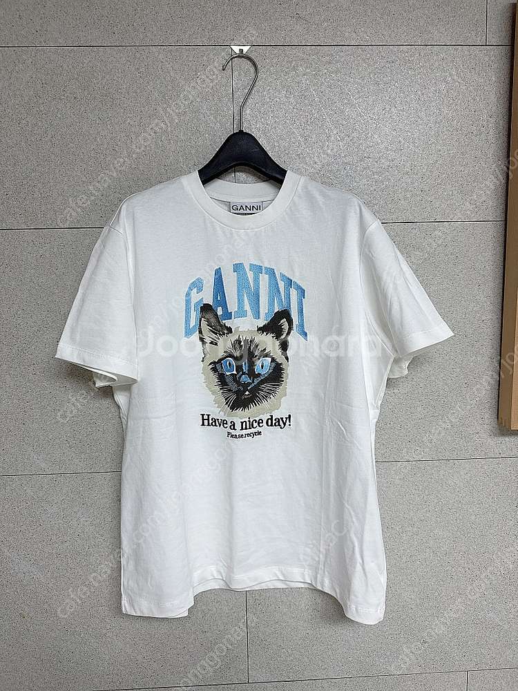 새상품) GANNI 24FW 가니 샴고양이 반팔 티셔츠...--1