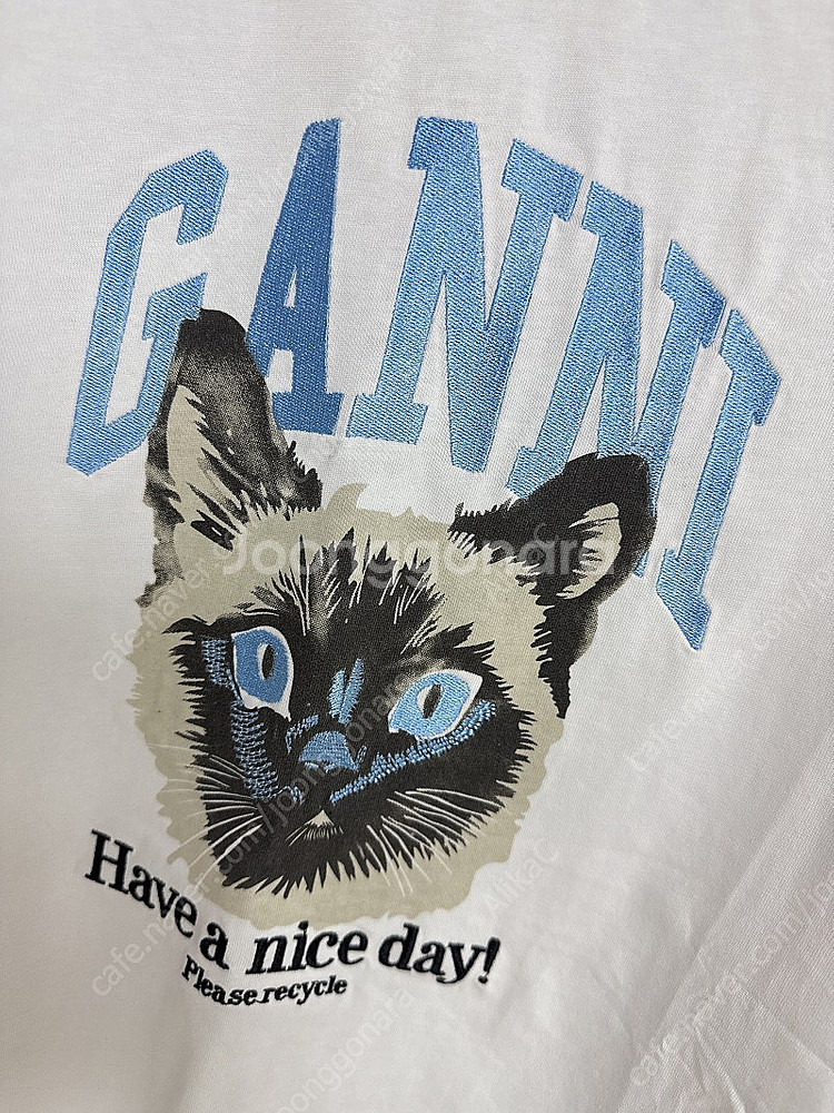 새상품) GANNI 24FW 가니 샴고양이 반팔 티셔츠...--0