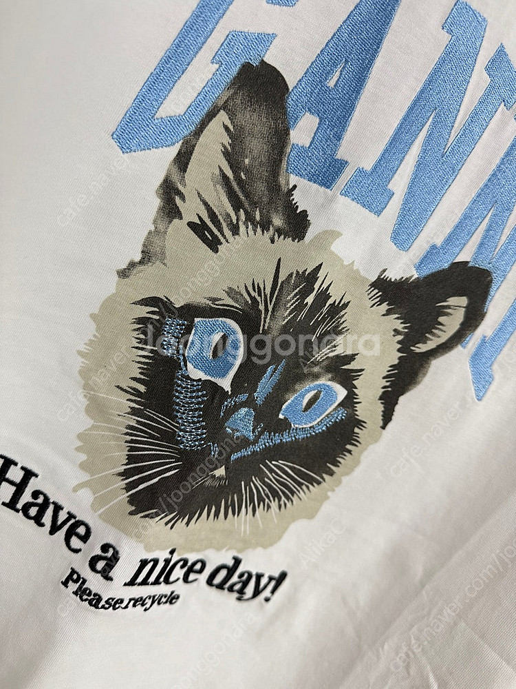 새상품) GANNI 24FW 가니 샴고양이 반팔 티셔츠...--2
