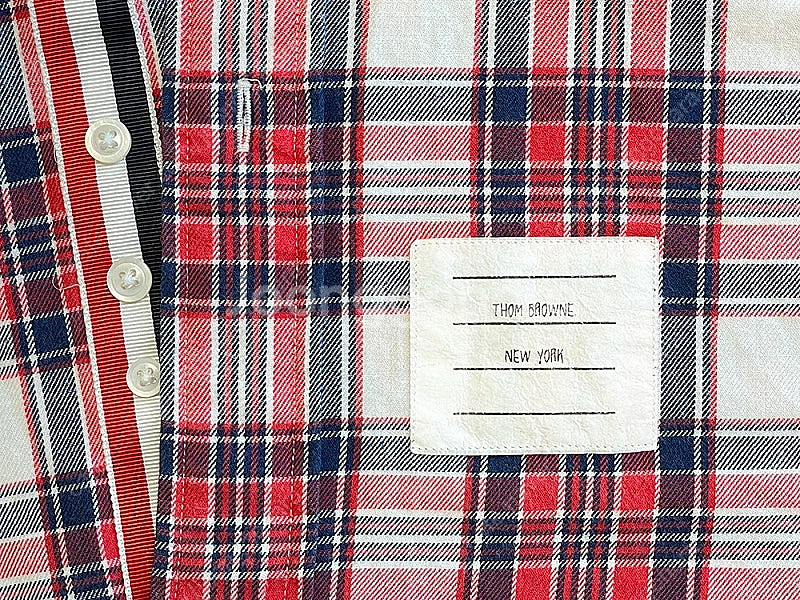 Thom Browne 톰브라운 히든삼선 타탄체크 셔츠 ...--4