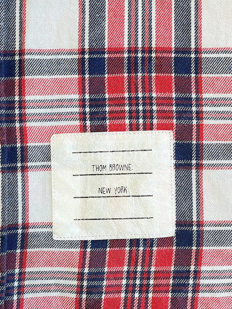 Thom Browne 톰브라운 히든삼선 타탄체크 셔츠 ...--5