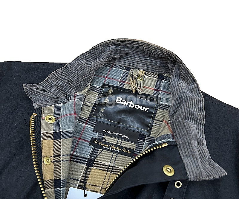 [매우좋은컨디션 38] 바버 인터네셔널 A7 블랙왁스코튼 벨티드자켓--7