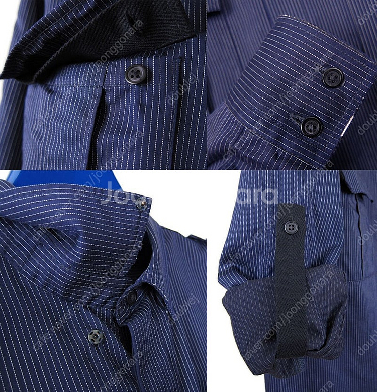 BALMAIN 발망 밀리터리 견장자수 스트라이프셔츠 4...--4