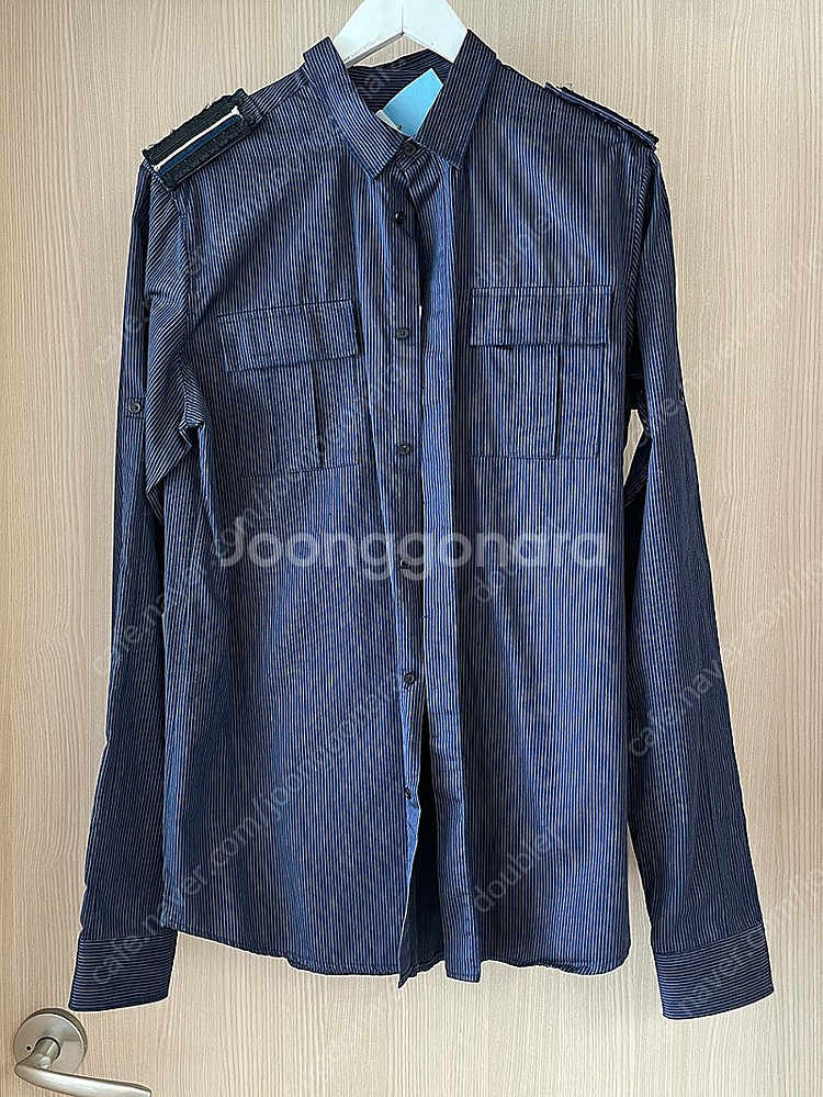 BALMAIN 발망 밀리터리 견장자수 스트라이프셔츠 4...--5