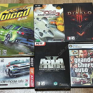 PC 패키지 게임 CD 판매합니다.(아르마 X 한정판, 쥬스드, 토카 레이스 드라이버3, 콜린 맥레이 랠리3, 디아블로3, GTA 4)
