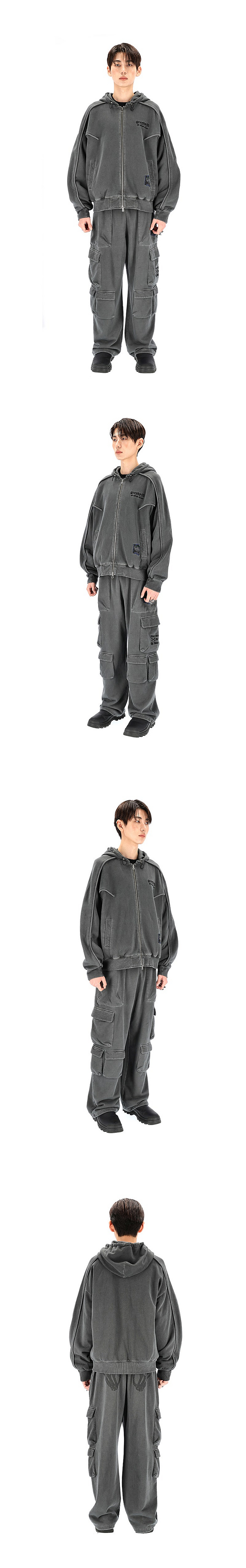 아워포켓츠 NONE GRAPHIC 그리드 가먼트 다잉 ...--0