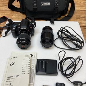 소니알파 300, 렌즈 2개, 가방 및 그 외 - 일괄 12