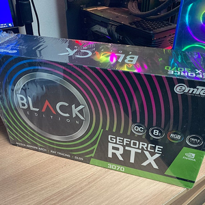 이엠텍 RTX3070 블랙에디션 풀박스