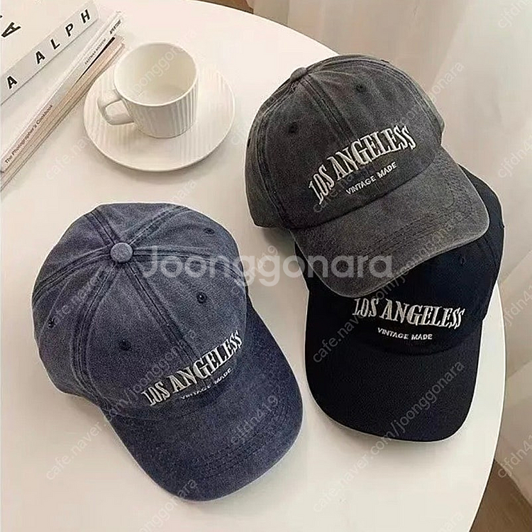 볼캡 빈티지 흑청모자--0