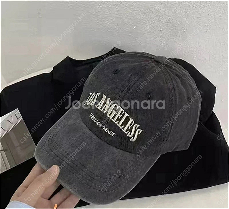 볼캡 빈티지 흑청모자--1