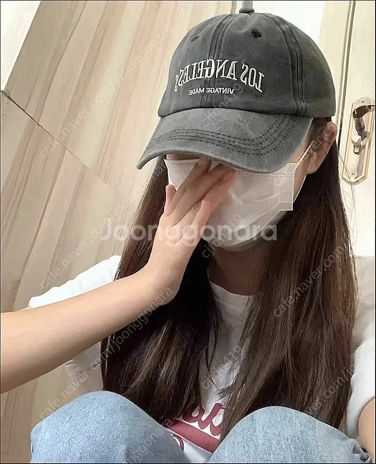 볼캡 빈티지 흑청모자--2