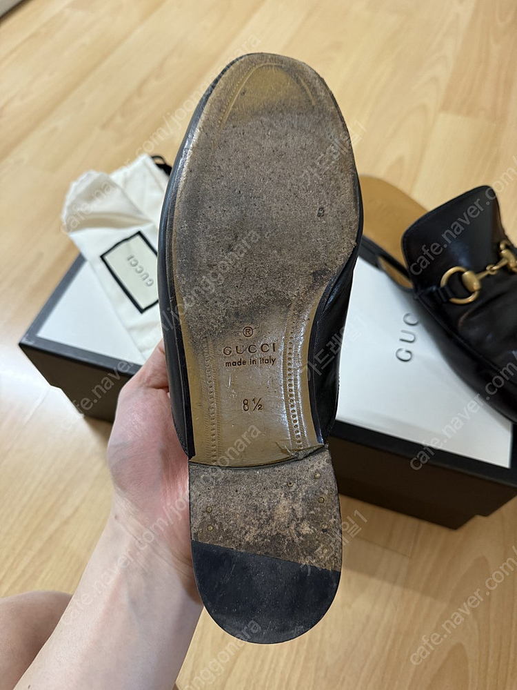 루이비통 블랙 레더 플랫 슬리퍼 로퍼 이미지