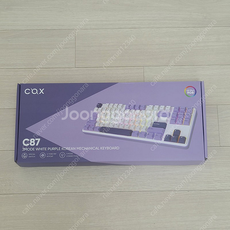 COX 콕스 C87 유무선 기계식 키보드 화이트 퍼플 ...--1