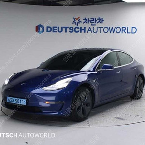모델3중고 테슬라 중고 파란색 2020년식 스탠다드 레인지 플러스 중고자동차