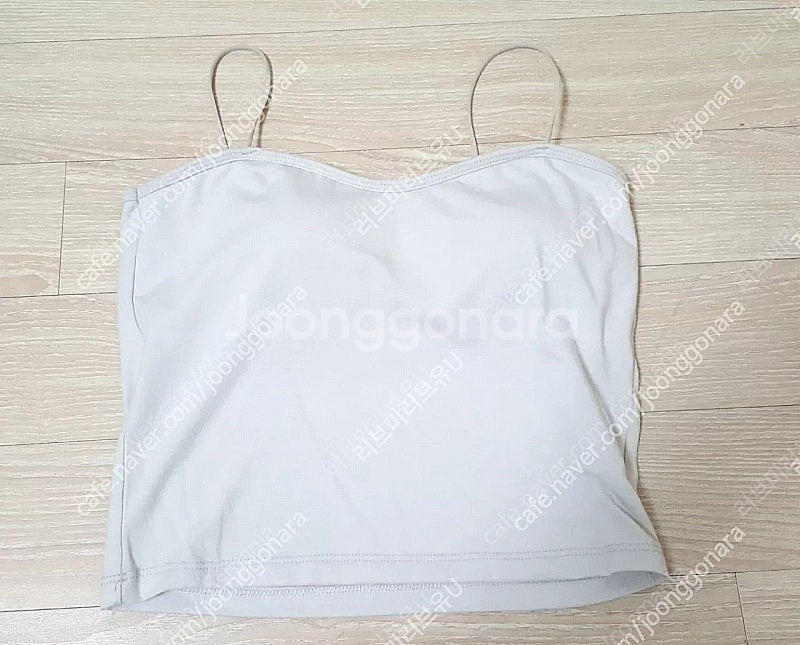 렌느 하트넥 베이직 슬리브리스 나시 그레이 회베이지--1