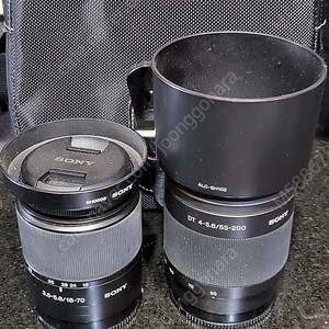 SONY 18-70mm, 55-200mm 렌즈 2개 + ImageHAWS 가방