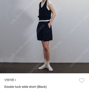 낫띵리튼 Double tuck wide short(black)