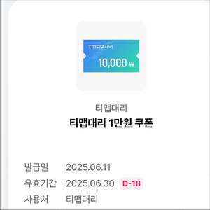 티맵대리 1만원 쿠폰