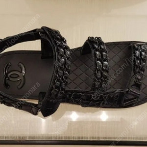 샤넬 벨크로 체인스트랩 샌들 G33800 올블랙 38